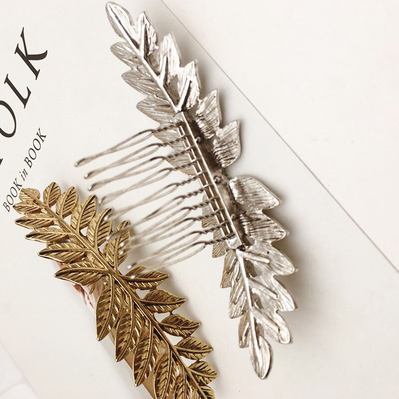 Vintage Crown Bun Pin Leaf Broodje Top Haar Kam Chic Haaraccessoires Bijoux Sieraden