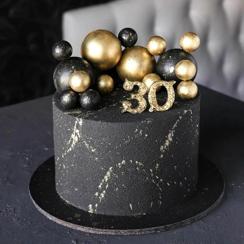 Décorations de décoration de gâteau mini ballon 20 pièces avec pics de boules d'or-décor de gâteau festif pour les célébrations
