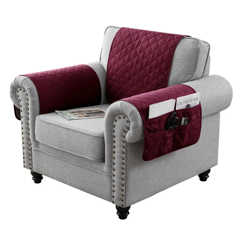 1impostato diviso Sedia reclinabile Bracciolo Copertura Antiscivolo Cani animale domestico Divano Bracciolo Asciugamano Poltrona Schienale Divano Coperture per Soggiorno: Azzurro