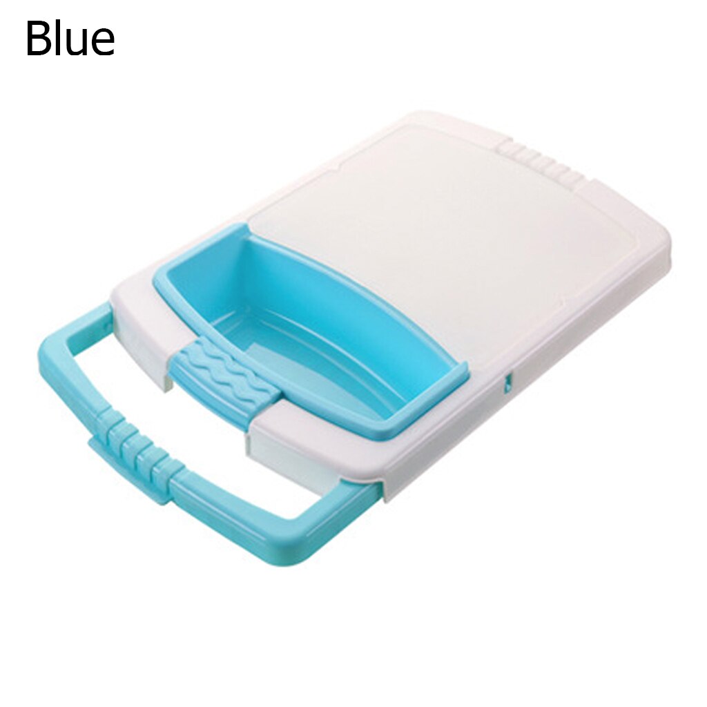 Kitchen Chopping Blocks Cutting Board Multifunction Sinks Drain Basket Vegetable Meat Tools Kitchen Accessories Chopping Board: Blue