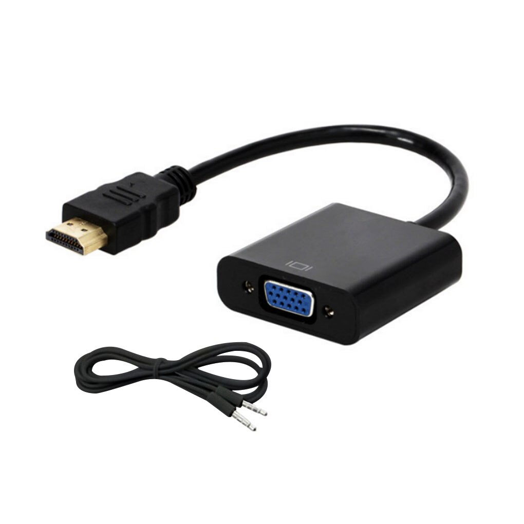 HD Male to VGA Famale Converter Adapter HD to VGA Cable Converter Digital Analog HD 1080P for PC Laptop Tablet: Black with Cables