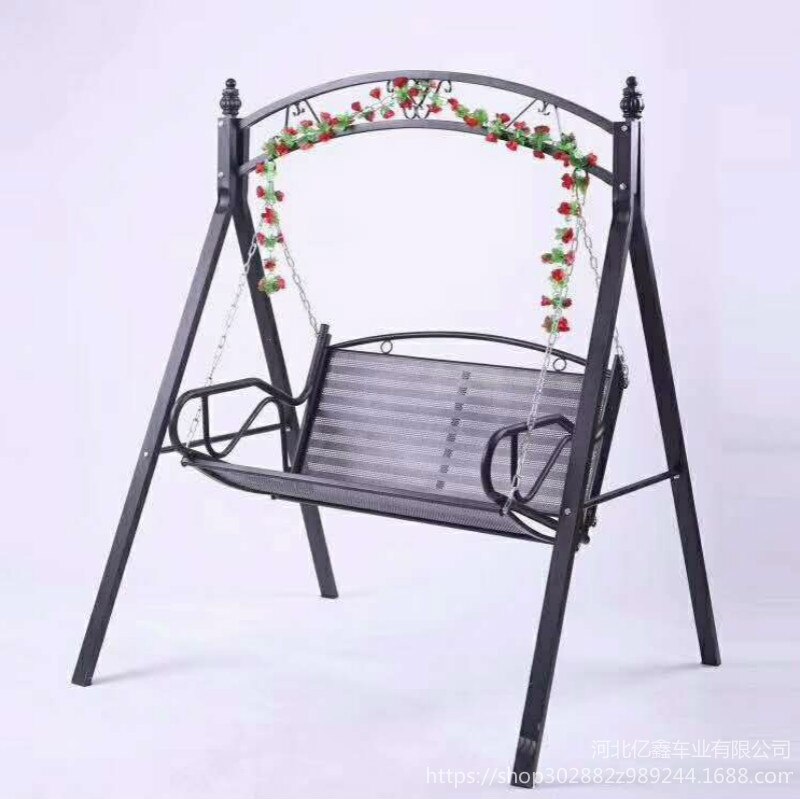 Double Swing Glider Outdoor Glider Swing Indoor and Outdoor Double Rocking Chair Iron Glider Balcony Courtyard Garden Leisure: black