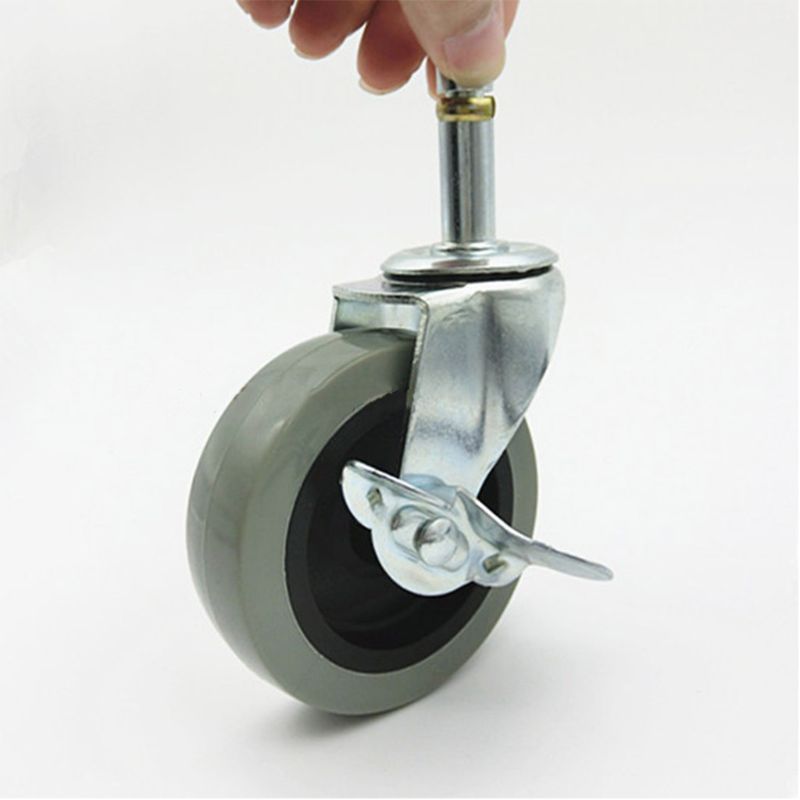 5 Pcs Office Chair Caster Wheels with Brake Replacement Chair Csters Soft Safe Rollers Furniture Hardware