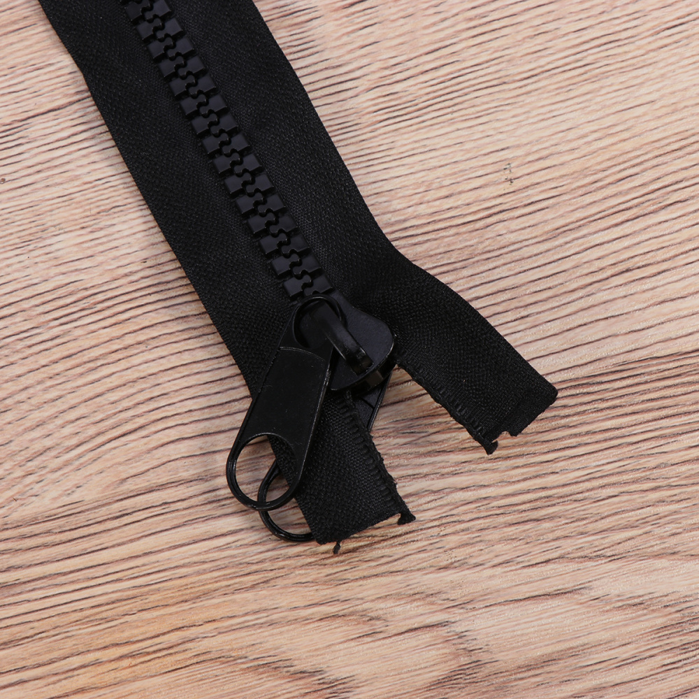 Cremallera de resina Separable de doble cara, larga, negra, 200CM, con extremo de retención para saco de dormir, tienda de campaña, Coa