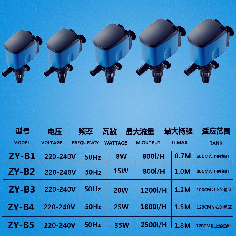 Three-in-one Silent Filter Submersible Pump Aquarium Oxygenation Built-in Two-in-one Filter Pump