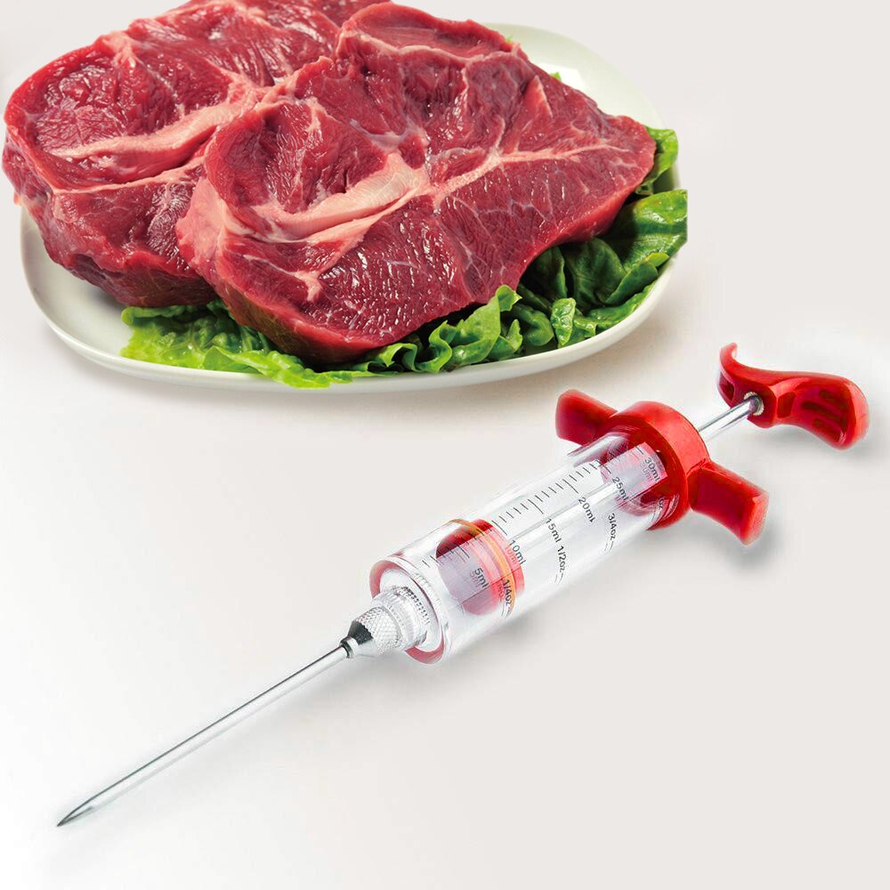 Vlees Injector Plastic Marinade Gebeitst Turkije Saus Injector Handmatige Spuit Keuken Kruiden Injector Voor Grill Keuken Tool