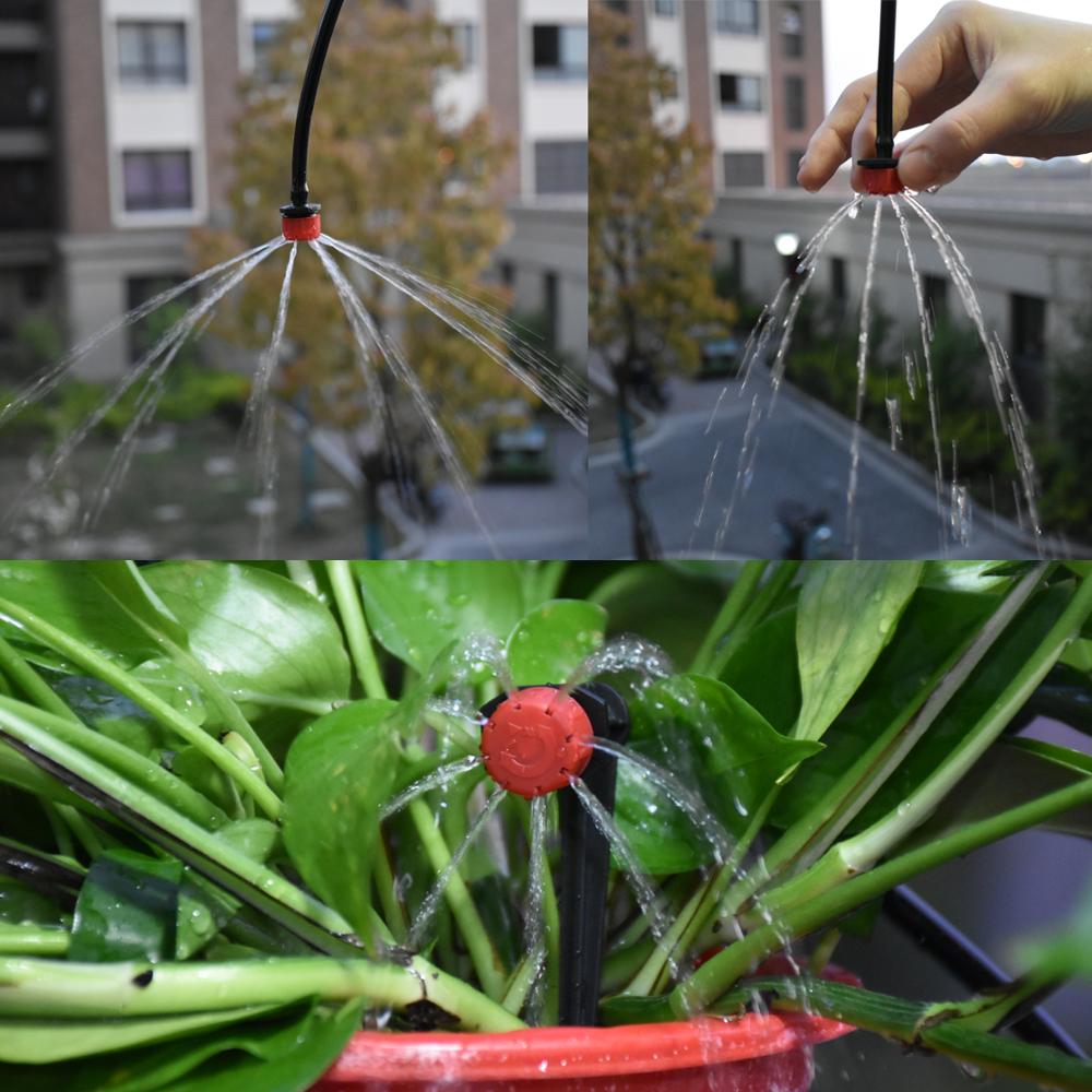 Karla-Kit de riego por microgoteo, 5M-50M, sistema de riego automático para invernadero de jardín, gotero de 180 °, soporte de boquillas