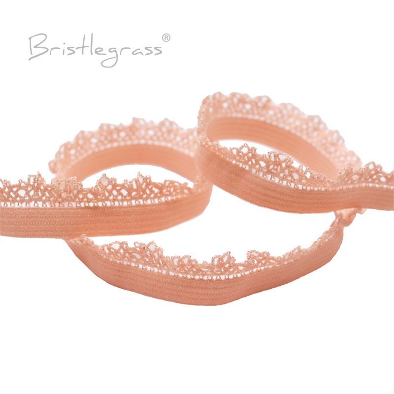 BRISTLEGRASS 2 5 10 Yard 3/8 "10mm Picot pętli Frilly koronki wykończenia gumki dekoracyjne elastan zespoły pałąk bielizna sztuka szycia