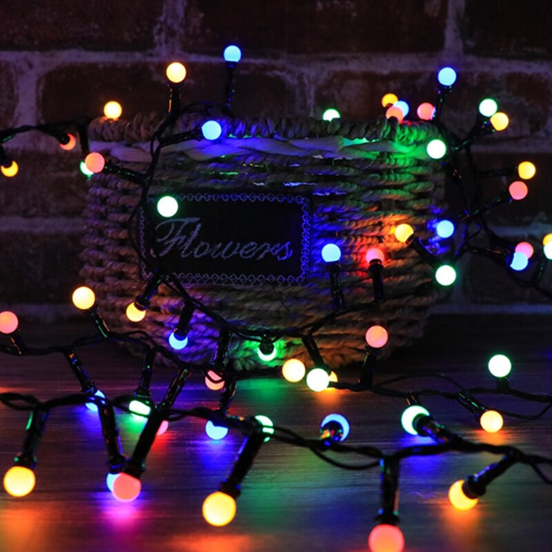 5M 10M Fairy Guirlande Led Ball String Lights Waterdichte 8 Modi Power Voor Kerstboom Wedding Thuis Indoor decoratie
