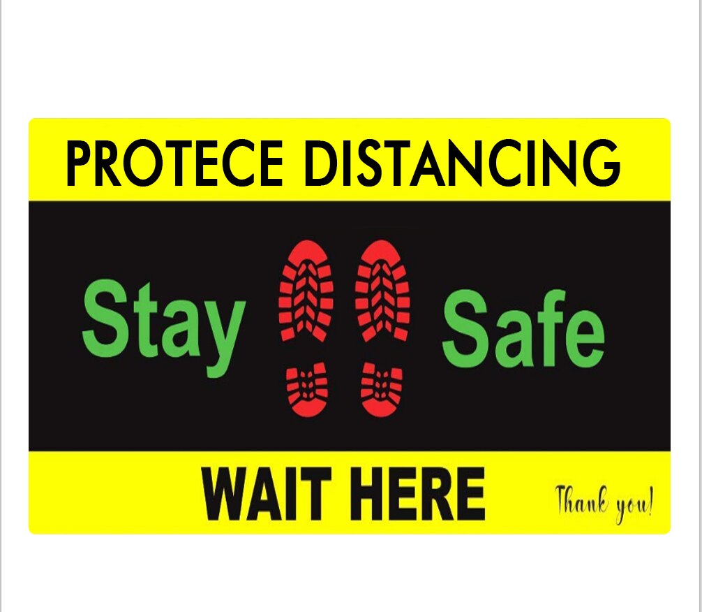 Social Keep Distance Non Slip Sticker Floor Stickers Safe Sign Removable Vinyl Decals: H