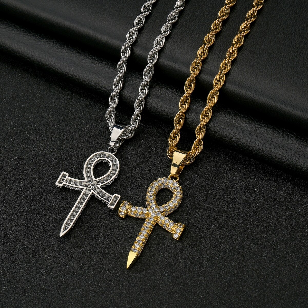 Sifisrri Verschiedene Vintage Edelstahl Diamant Kreuz Choker Halskette für Frauen Twist Kette Geburtstag Schmuck