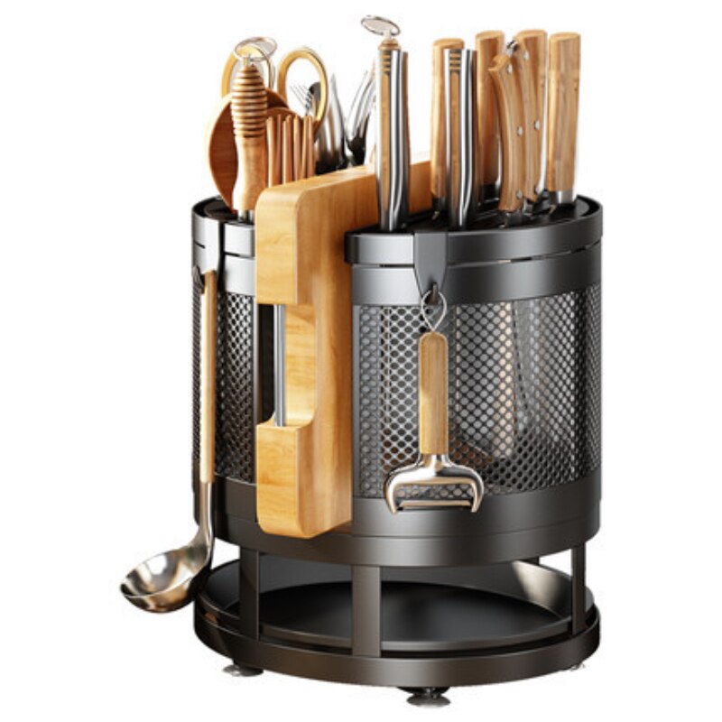Knife Stand Rotatable Knife Holder Stand Kitchen Accessories Knife Block Kitchen Organization Storage Chopping Board Storage