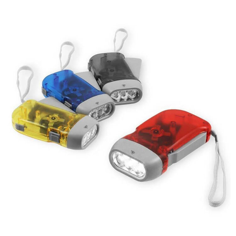Linterna Dinamo de presión manual para exteriores y el hogar, luz de antorcha de viento, manivela, lámpara de Camping, 3 LED