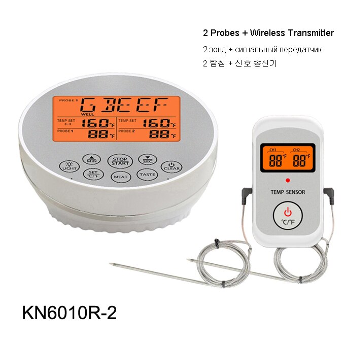 Digitale Keuken Thermometer voor Oven Vlees BBQ Barbecue Grill Gebraden Voedsel Koken Water Melk Vloeibare Temperatuur Gauge Probe Sensor: KN6010R-2