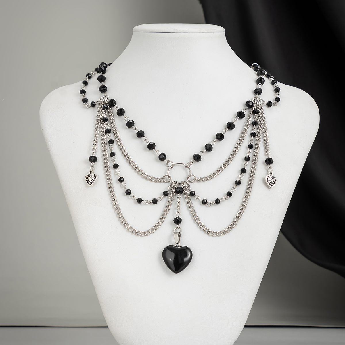 PuRui Goth Kristalli Sydän Riipus Choker Kaulakoru Punk Naiset Juhlat Korut: Default Title