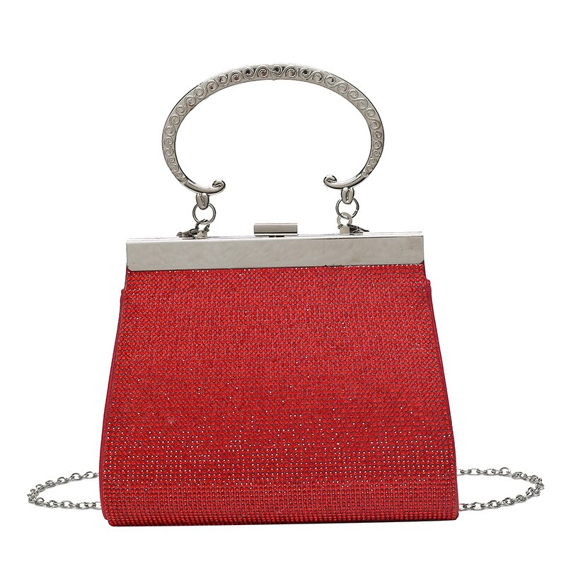 Acelure Elegante Dames Effen Kleur Schoudertassen Shining Hasp Messenger Tassen Voor Vrouwen Vrouwelijke Party Tas Schooltas Handtas: Rood