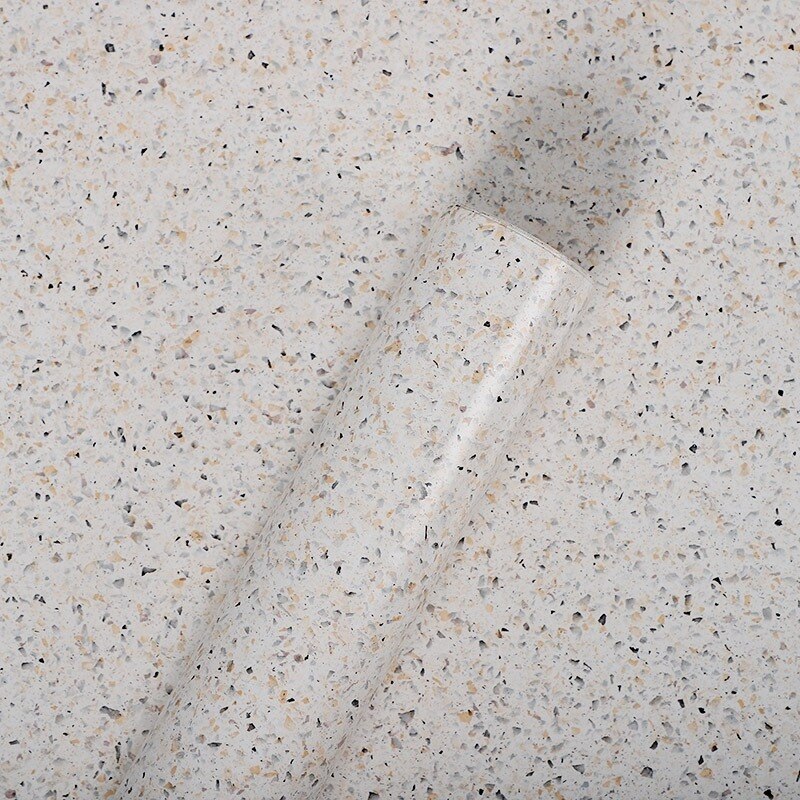 Papel tapiz impermeable de terrazo Beige a prueba de aceite, papel de Contacto de vinilo autoadhesivo de PVC para baño, cocina, encimera, decoración del hogar, 1/5M