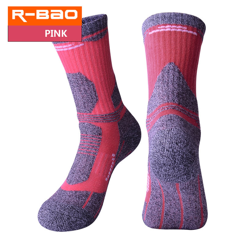 Outdoor Hiking Socks for Men Women Thickened Winter Thermal Sports Socks Moisture Absorption Climbing Skiing Anti-Slip: Pink / L(39-43)