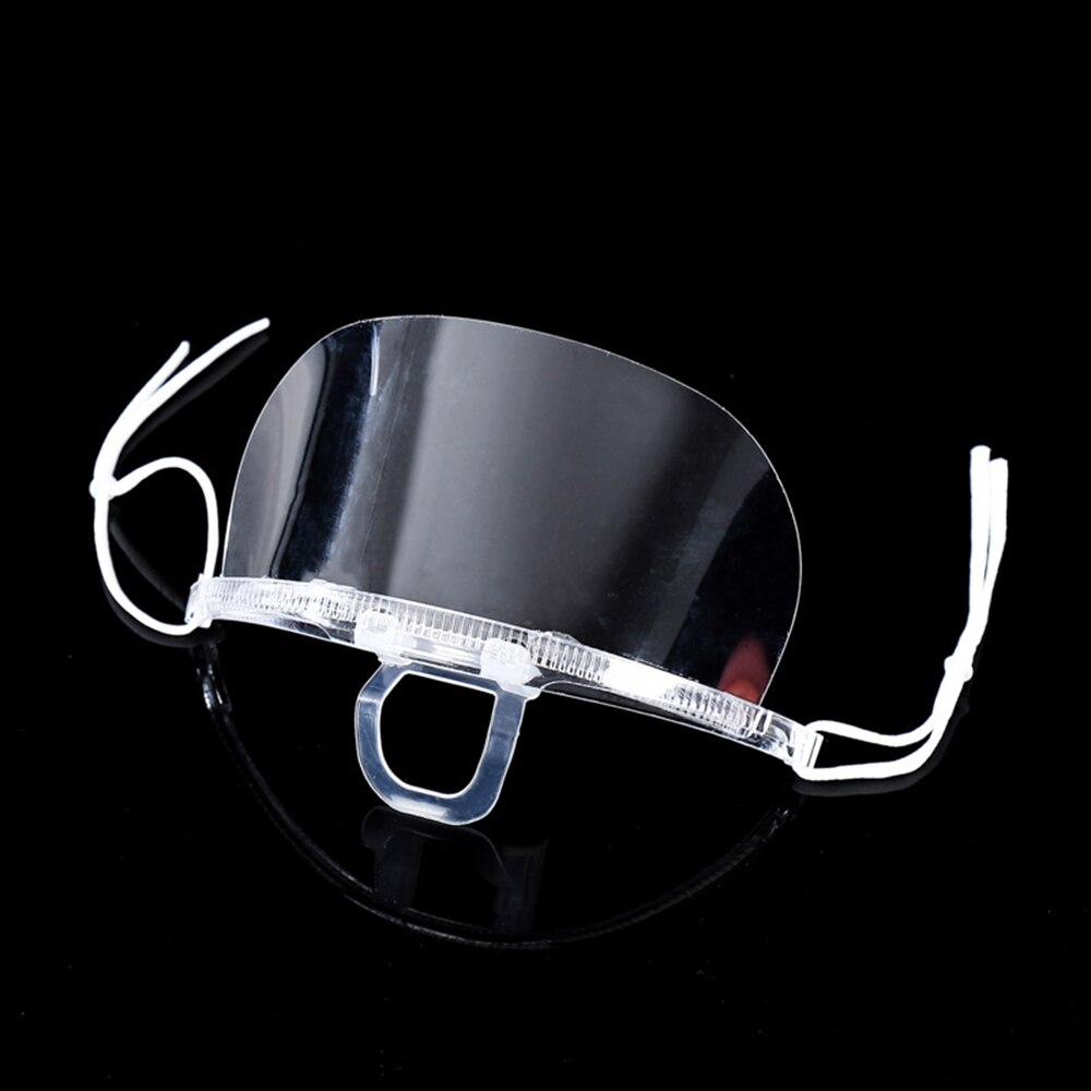 10Pcs Transparant Mond Masker Sheild Unisex Gezichtsmasker Mond Herbruikbare Plastic Masker Voor Restaurant Hotel Chef Masker