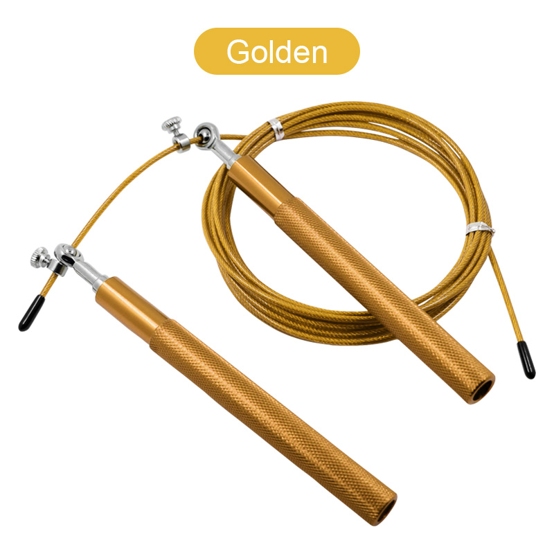 3m Speed Jump Rope Steel Wire Adjustable Skipping Rope Home Fitness Boxing Sports Training Equipment: golden