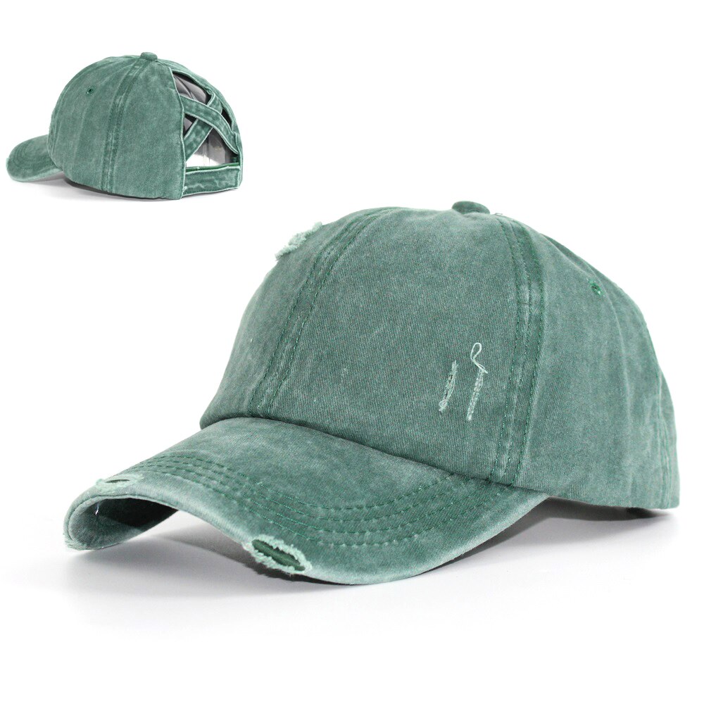 Stijl Dames Paardenstaart Baseball Cap Gewassen Gat Trucker Cap Straat Hip Hop Verstelbare Hoed Snap Back Casual Alle-wedstrijd Zonnehoed