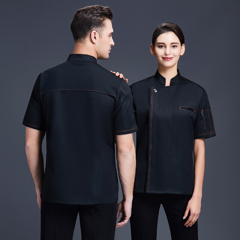 Chef-kok uniform vrouwelijke keuken restaurant hotel restaurant bakken banketbakkerij chef-kok lente en zomer met korte mouwen