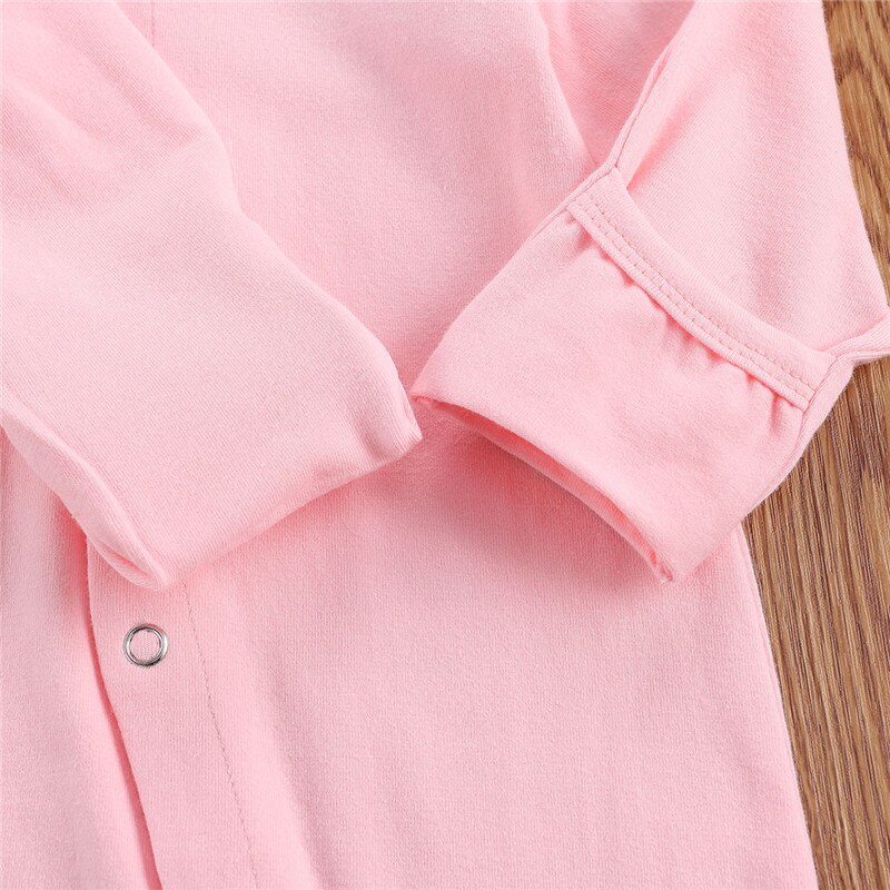 Peuter Meisje Kleding Baby Effen Kleur Lange Mouwen Footies Pak Baby Meisje Jongen Kleding Lange Mouw Footies