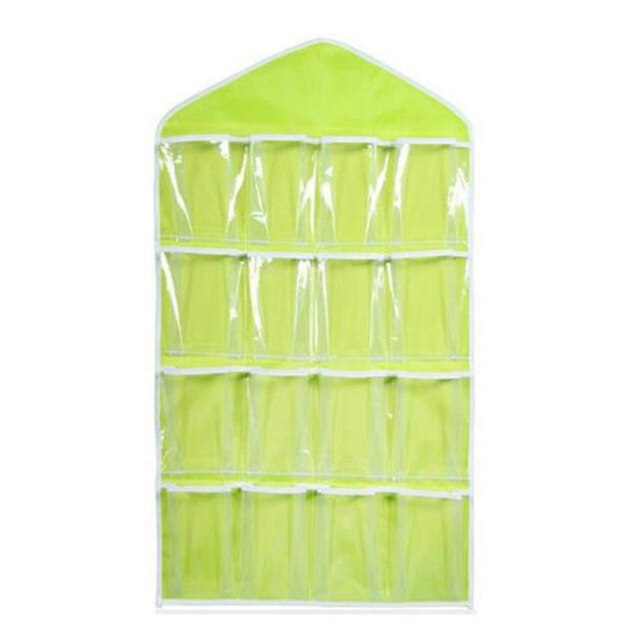 16 Taschen hängend Lager Tasche Schrank Mauer Tür Schlafzimmer Wandschrank Halter Organizer Schrank Lager: Grün
