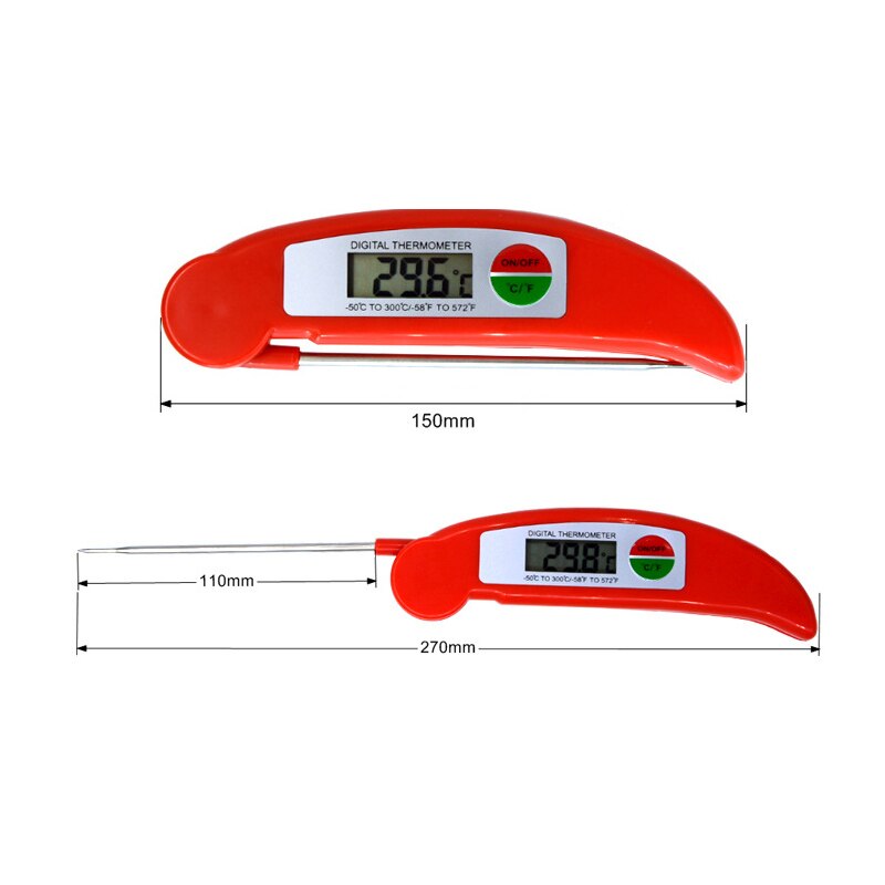 Foldable Food Thermometer Probe Digital BBQ Kitchen Meat Kitchen Thermometer Liquid Water Oil Temperature Gauge