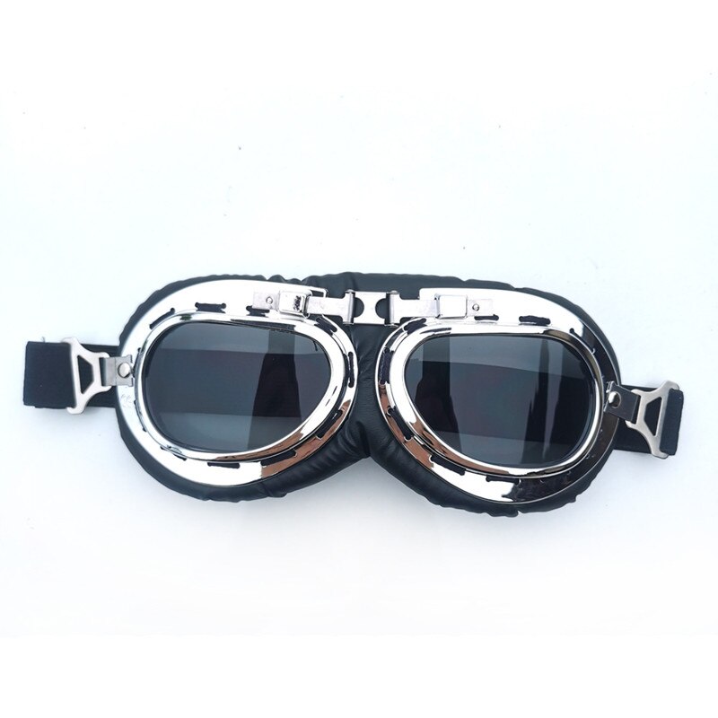 Retro Motorcycle Goggles Classic Brown Motorbike Glasses Cycling Glasses Sports Dustproof Eye Protection Leather Helmet Glasses: D