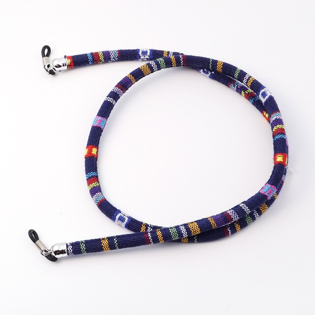 Men Women Eyeglass Sunglasses Cotton Neck String Cord Retainer Strap Eyewear Lanyard Holder High-End Ethnic Rope Glasses Chain: blue