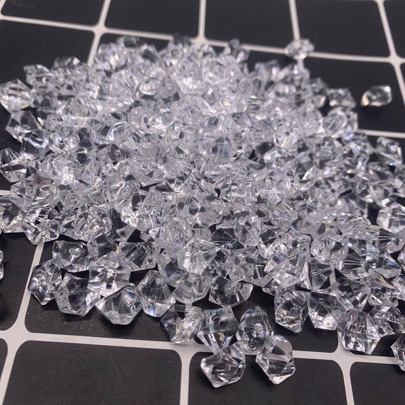 200 Uds. De piedras acrílicas coloridas para acuario, cubitos de hielo de cristal, decoración, relleno de jarrón, guijarros, accesorios para pecera, decoración de joyería DIY: Rojo