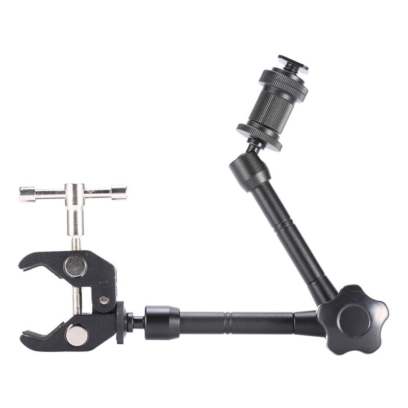 7 / 11 Inch Adjustable Friction Articulating Magic Arm + Super Clamp Crab Clip for DSLR LCD Monitor LED Light Camera Accessories: 11in Arm with Clamp