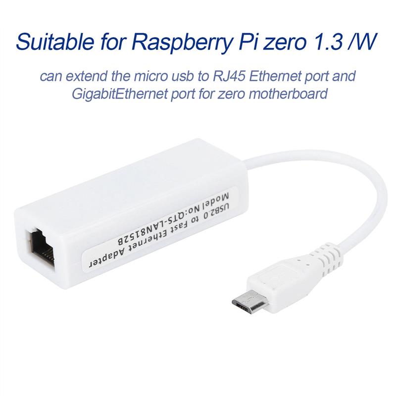 Ethernet Adapter Micro USB LAN Adapter USB 2.0 to 10/100 Network RJ45 LAN Wired Adapter for Raspberry PI Zero