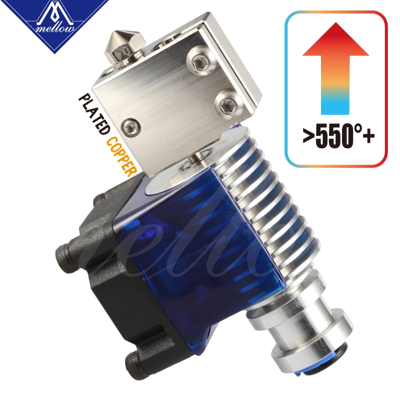 Mellow Top NF-V6 PT100 Volcano Plated Copper Heat Block For E3d Volcano Hotend 3D Printer For BMG Extruder Heated Block
