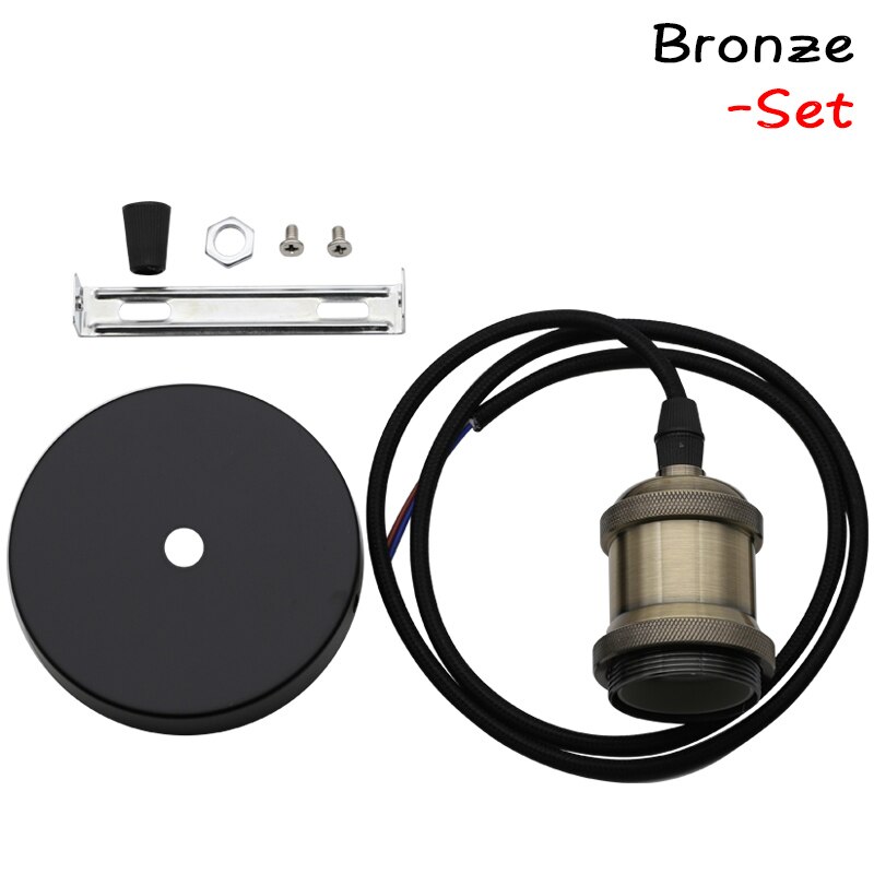 Lamphållare  e27 220v aluminiumsockel retro edison glödlampshållare lampfotskruv vintage industriell glödsockel: Brons set
