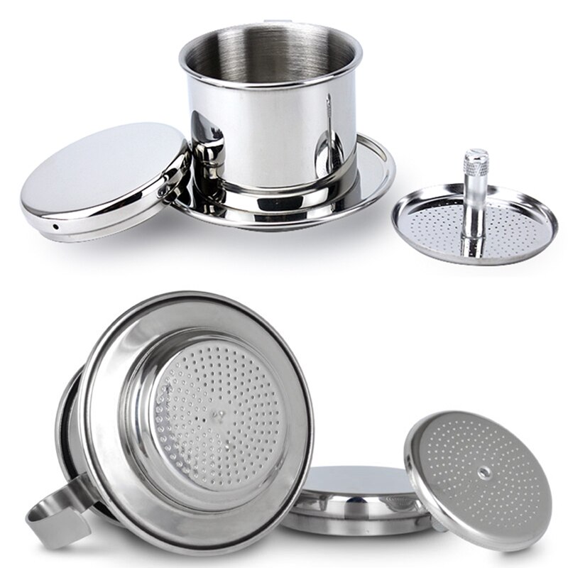 Draagbare Rvs Vietnam Koffie Druppelaar Herbruikbare Filter Vietnam Koffie Druppelen Pot V60 Dripper Vietnamese Koffie Filter Cup