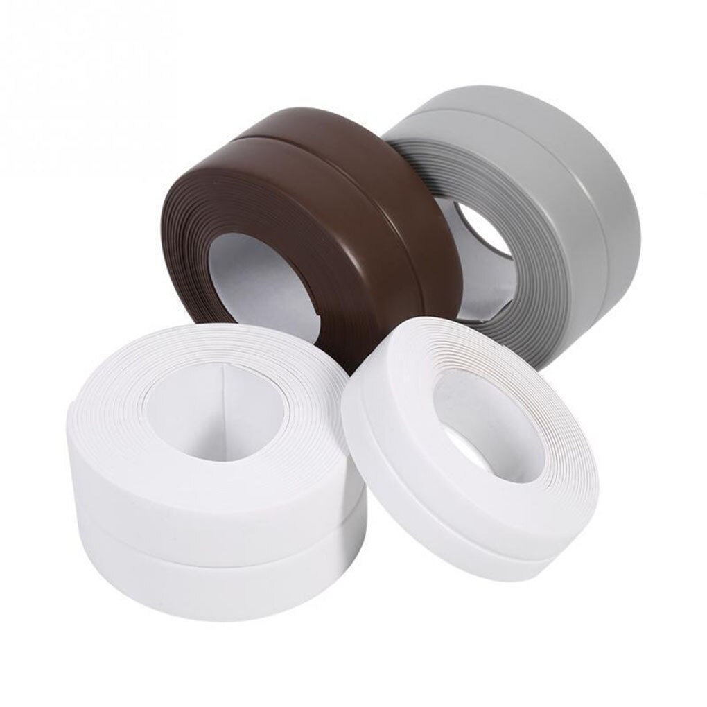 Vegg caulk stripe badekar tetningstape kjøkken bad veggkant vanntett pvc forsegling klistremerke, hvit