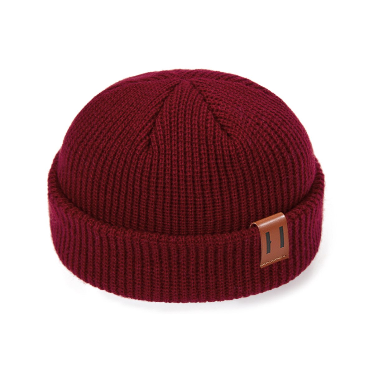 Dames meisjes wintermutsen gebreide wintermutsen skullies halve meloen mutsen heren warme mutsen unisex gorras: Wijn