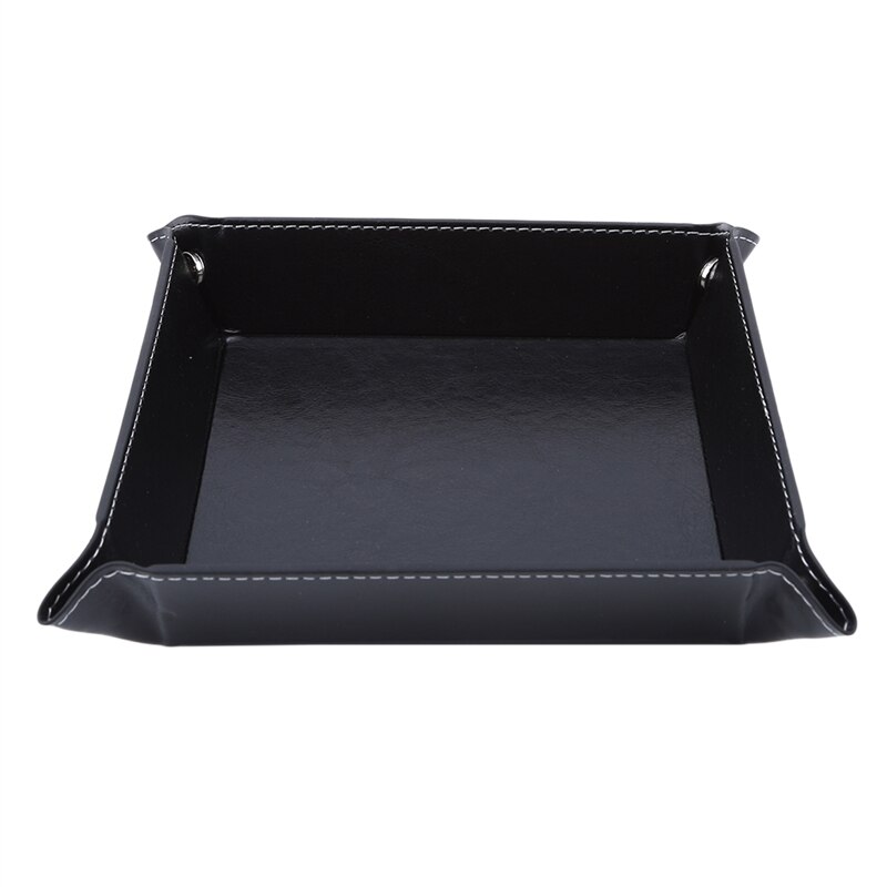 Hexagonal Foldable Pu Velvet Dice Tray Foldable Pu Tray Desktop Folding Storage Tray Dice Game Storage Portable Rolling Tray: Black Style 1