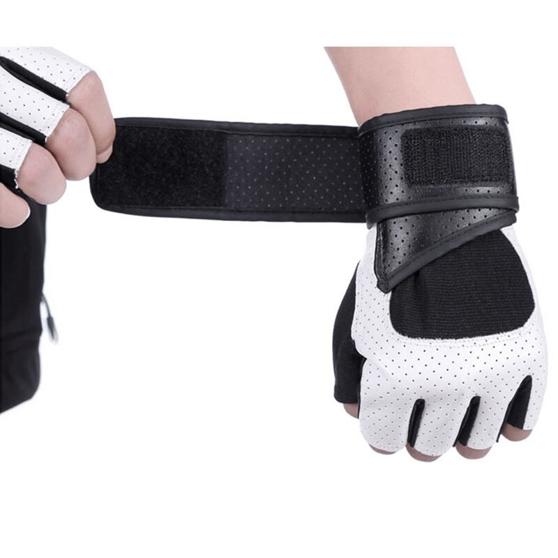 ¡Oferta! Guantes antideslizantes transpirables de medio dedo para hombre y mujer, equipo de pesas para levantamiento de pesas, equipo deportivo largo