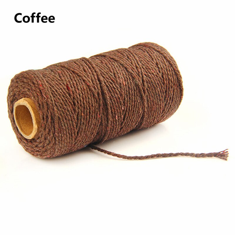 100 Yards 2mm Braided Cotton Cords Twisted Macrame Hand Knitted Cord for Handmade Sewing Thread DIY Craft Decoration Supplies