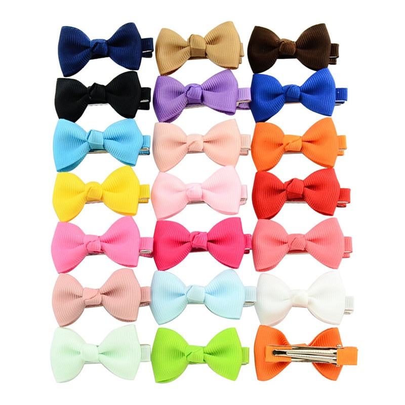 10 Pcs Mini Bow Tie Haar Clip Kleine Zoete Effen Ribbow Boog Veiligheid Hair Clips Kids Haarspelden Accessoires