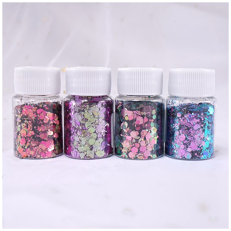 Chameleon Aurora Hexagon Glitter Bling Bling Filling for Resin Craft Festive Jewelry Tools UV Resin Iridescent 20ml