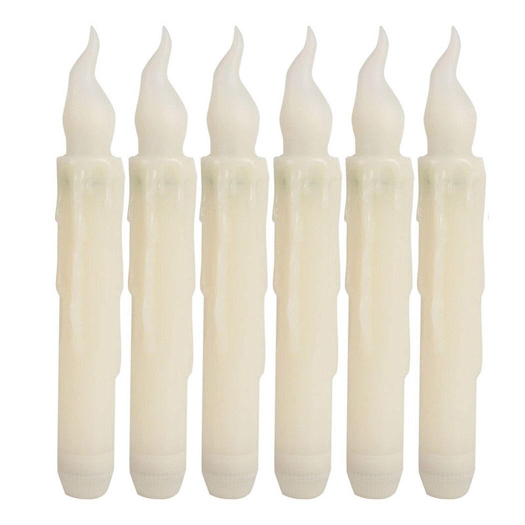 6PCS 16.51cm*2cm Long Candles Flameless LED Taper Candles Lights Long Bar Remote Control Battery Operated