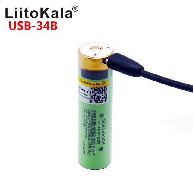 LiitoKala USB 18650 Batterij 3.7 V 18650 3400 mAh Ion USB Oplaadbare Batterij met LED indicator DC opladen