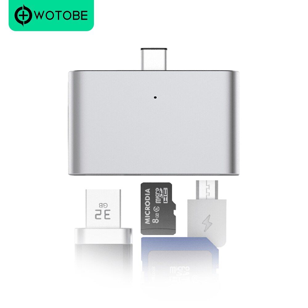 4-in-1 USB Type C HUB TF SD U Disk USB HUB 5Gbps USB Splitter Multi Ports Type C HUB USB-C HUB For MacBook Matebook iPad Por