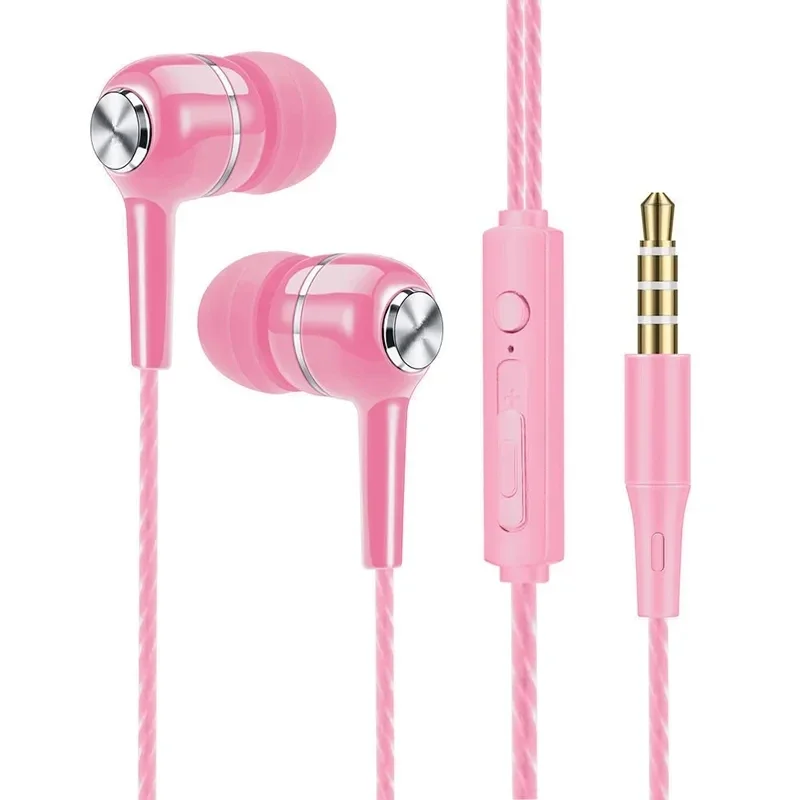 Mobile Phone Wired Headphones In-ear Simple With Mic Silicone Ear Tips Business Wired Headset Heavy Bass Music Earphone: Blue