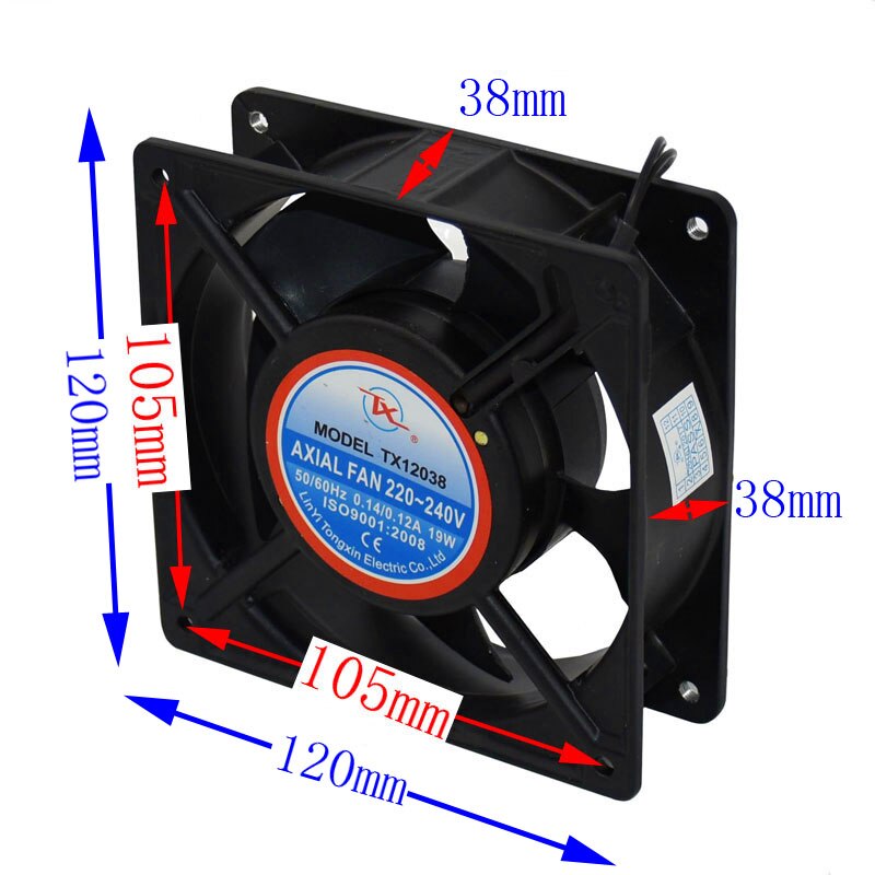 1 kpl tuulettimen tuuletin hiljainen aksiaalituuletin 220v 120 x 120 x 38mm jäähdytystuulettimen käyttö otsonointilaitteiden lisävarusteisiin juotospelti poistotuuletin: Default Title