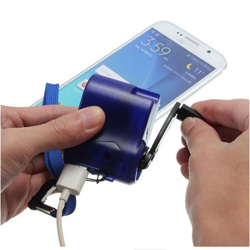Externo portátil mão de energia emergência dínamo manivela usb carregamento universal carregador acampamento ao ar livre tool1